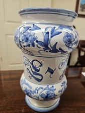 Hand Painted Albarello Pharm Jar Vintage El Bocal Venezia Italy 8.5inch