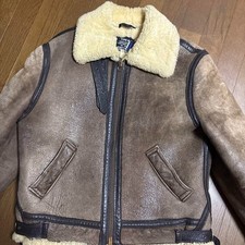 Schott Type B-3 Flight Jacket USA Sheepskin Size 40 Brown Mouton Leather Used