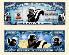 FLEUR BAMBI ! BILLET 1 MILLION DOLLAR US! Dessin animé Walt Disney 1942 Pan pan