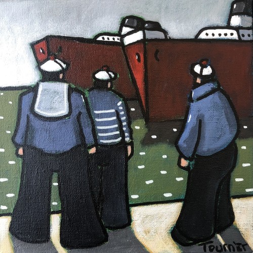 Tableau marins quai - marins, à