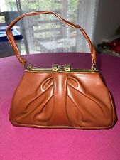 1940s Small Leather or Faux Fauve Handbag