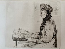 Emile Lequeux etching etching lace lace lace lace in Bruges Belgium
