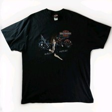 Harley Davidson Men's 2XL T Shirt "Harley Parking" Victoria Texas W/ Skull