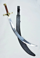 Scimitar Tribal Belly Dance Baladay Sword Silver Blade Wood Handle SwordSheath