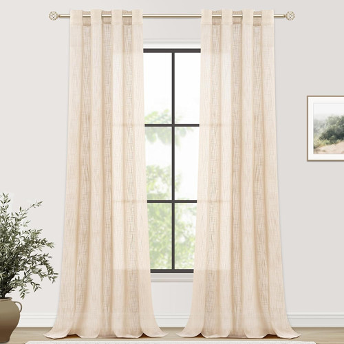 Rideau voilage beige 140x245 - voilage,