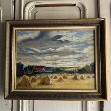 Huile sur panneau meules de