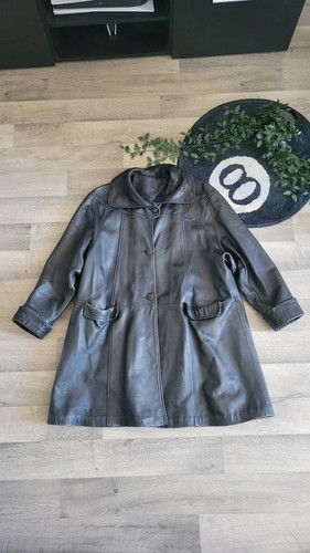 Manteau long vintage - long, cuir