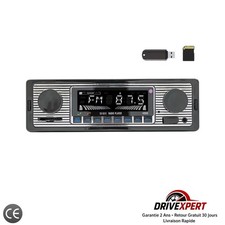 Autoradio Bluetooth Vintage MP3 USB SD FM 4x45W Stereo 1 Din Pour Auto Ancienne