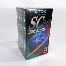 TDK SC240 Sharp Clear 4 Pack Blank Video Cassette VHS - Factory Sealed NOS