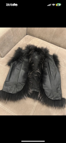 Veste cuir fourrure - cuir,
