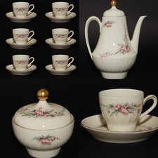 Précieux Service À Café Vintage SCHERZER BAVARIA Porcelaine Décor Floral