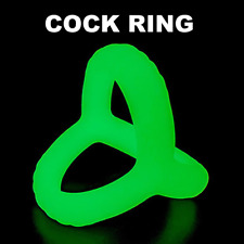 Cockring Triple lumineux en silicone extensible cock ring pénis phosphorescent