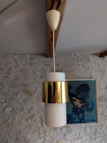 Suspension opaline blanche - opaline,