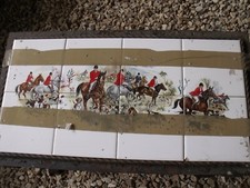  ANTIQUE HORSE COURT HUNTING COFFEE TABLE .CHIEN motorcycles,car,vintage, enamelled