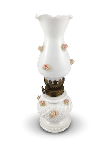 Petite lampe petrole opaline - petite,