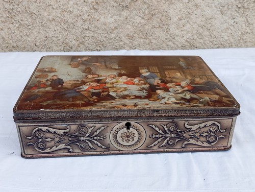 Ancienne boite tole decor - tole,