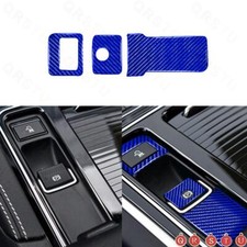 Blue Carbon Fiber Electronic Handbrake Cover Trim For Jaguar F-PACE XE XF 16-20