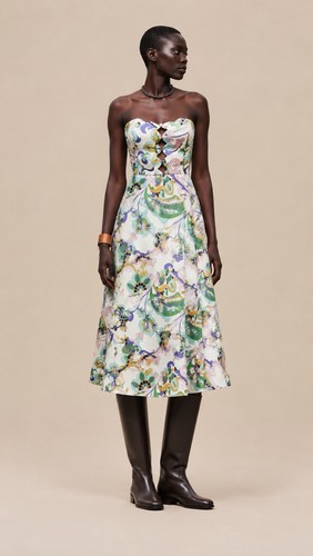 Robe midi blanche - à, fleurs