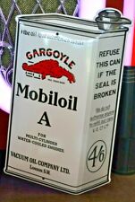 Plaque émaillée MOBILOIL gargoyle huiles Bidon ancien automobiles enamel sign