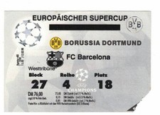 Ticket Europa Super-Cup Borussia Dortmund 1 - 1 FC Barcelona (España) 11/03/98
