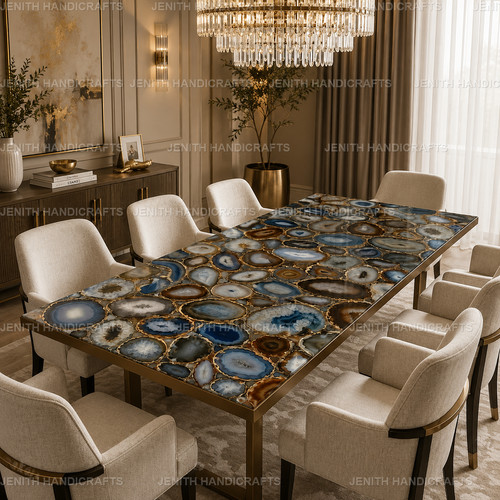 Table manger agate bleue - table,
