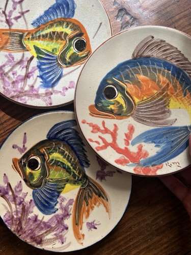 Série assiettes poissons - série, 3