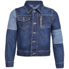 Hommes Veste Mode Jeans Manches Longues Bleu Foncé Blouson Bomber S M LONGUEUR