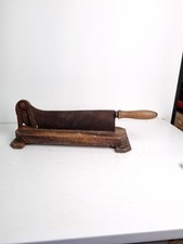 Bread cup, guillotine, slicer, 19th century? Wood, Steel. bread cutter, slicer,