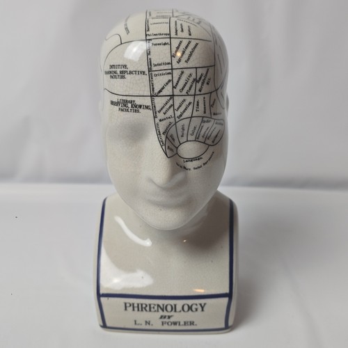 Phrenology ceramic head - phrenology, fowler