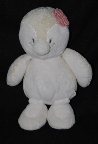 Doudou peluche pingouin fleur