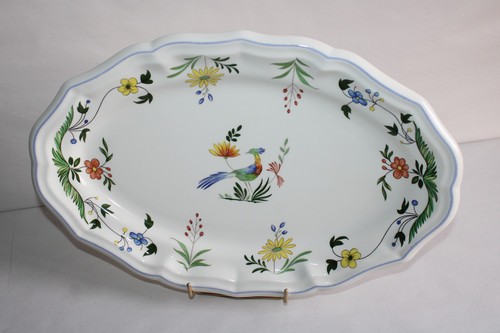 Plat ovale faïence gien - plat,