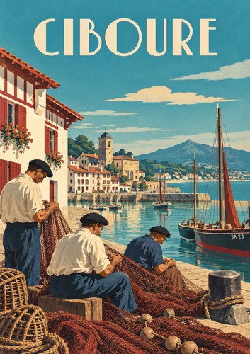 Affiche ciboure atlantique - affiche, a4