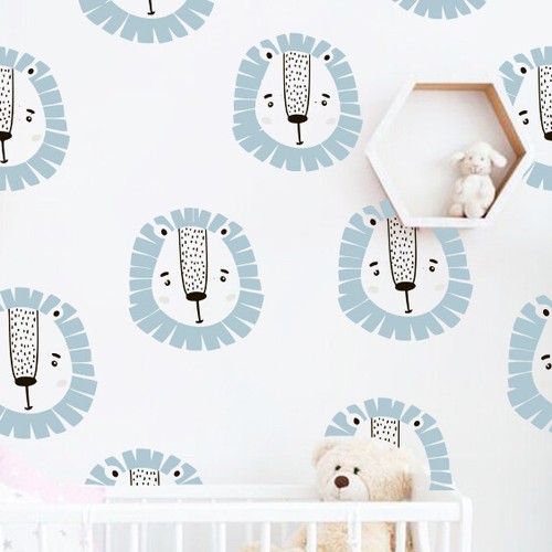 Milticolored lion wall - lion, decal