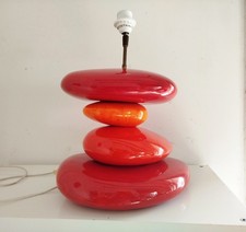 Grande Lampe Céramique design 1980's François Chatain – modèle galets – signée