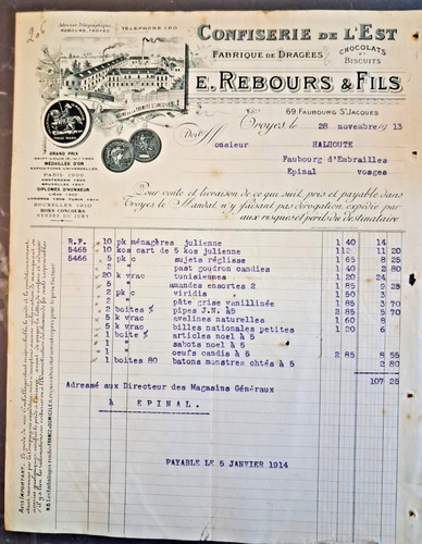 1913 facture ancienne - 1913,