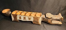 Large Antique Awalé Crocodile - Wooden - 95cm Long - 3.8kg