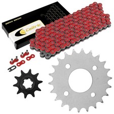 Red Drive Chain And Sprockets Kit for Suzuki LT80 Quadsport 80 2X4 1989-2006