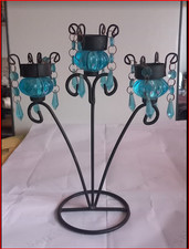 Bougeoir triple en métal noir