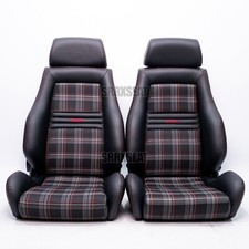 【1 PAIR!】AUTHENTIC RECARO LSB VW GTI RED TARTAN【US LOCATION ➞ NO CUSTOMS】
