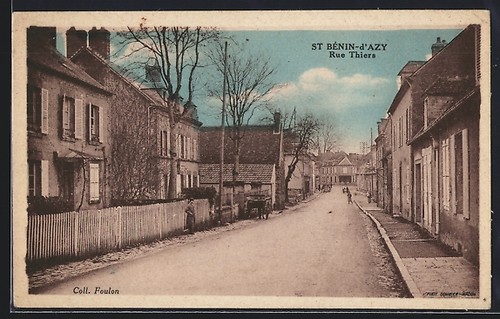Cpa bénin azy rue - st, bénin-d´azy,