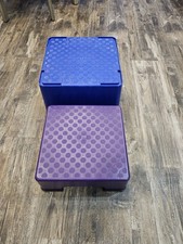 The Firm Fanny Lifter Blue & Purple Step Aerobic Stepper Risers w/ 8 rubber ft