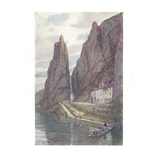 BELGIUM La Rocher Bayard, Dinant - Antique Print 1908