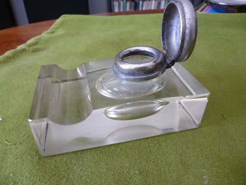 Encrier ancien cristal - encrier,
