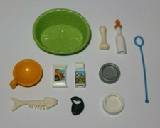 Playmobil Lot 10 Accessoires pour Animaux Nourriture Gamelle Laisse Niche...