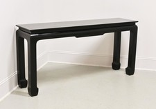 Late 20th Century Black Chinoiserie Ming Style Console Sofa Table