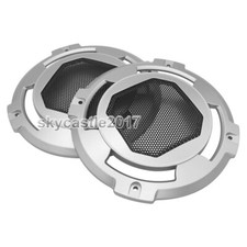 2pcs 5" inch Speaker Cover Metal Mesh Grille Protection Decorative Circle #Silve