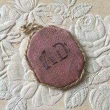 Antique 19th Century Silk Scapular Reliquary HOLY Reliquary 19thC