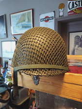 Casque Type US M1 complet après guerre avec Liner et petit filet  ww2 .