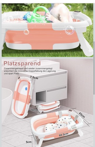 Baignoire pliante bébé - pliante, rose