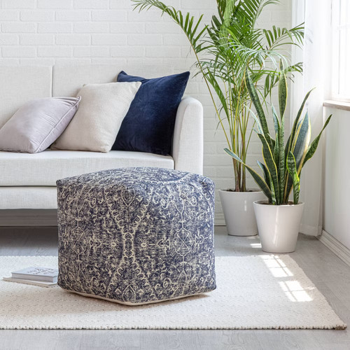 Hanalei pouf blue ivory - hanalei, anji